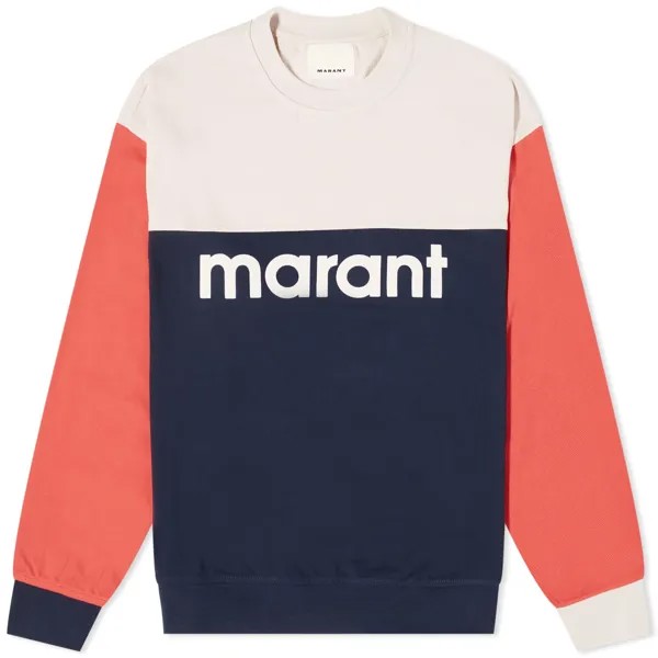 Свитшот Isabel Marant Panel Logo, цвет Faded Night & Orange