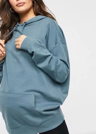 Худи бойфренда темно-серого цвета из органического хлопка в стиле oversized ASOS DESIGN Maternity-Серый