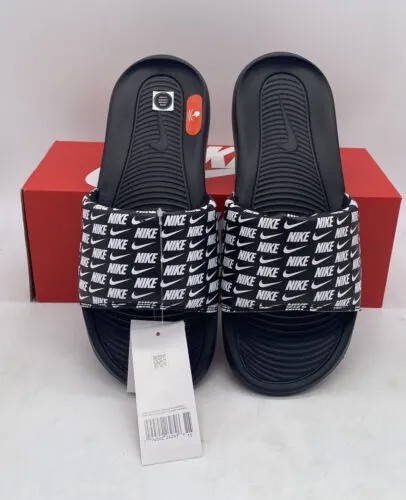 Сандалии-шлепанцы с принтом Nike Victori One Slide Черный Оранжевый CN9678-006 Мужской размер