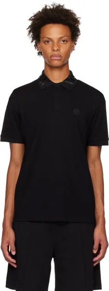 Черная рубашка-поло со скрытой планкой Moncler