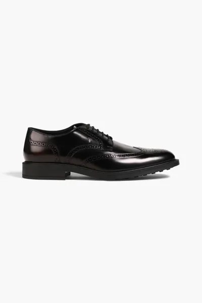 Броги из перфорированной полированной кожи Tod'S, черный