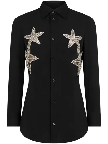 Dsquared2 рубашка с кристаллами, черный