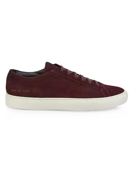 Замшевые низкие кеды Achilles Common Projects, цвет oxblood