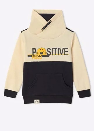 Свитшот колор-блок с принтом Positive mood для мальчика Gloria Jeans