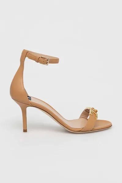 Кожаные сандалии Elisabetta Franchi, коричневый