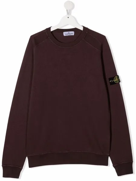 Stone Island Junior толстовка с отделкой в рубчик
