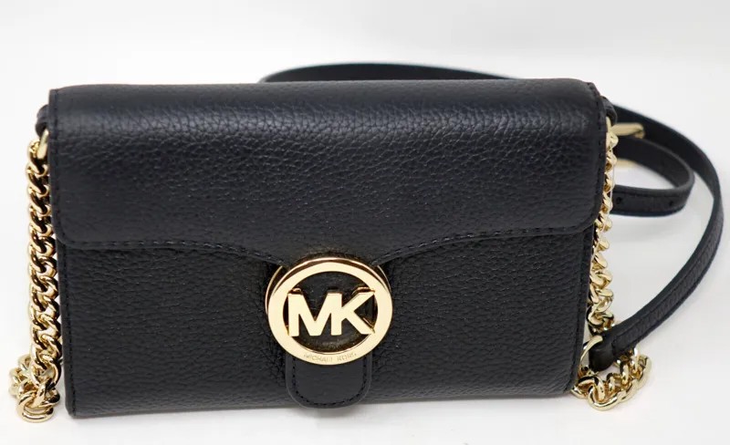 НОВЫЙ женский черный кожаный кошелек Michael Kors через плечо, маленькая сумка-кошелек для телефона, сумка