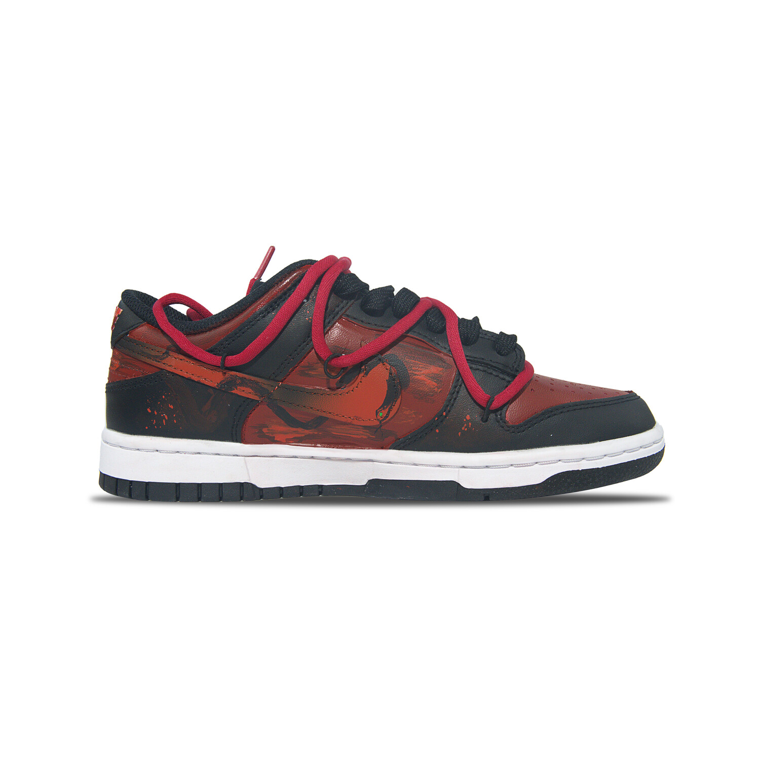 Кроссовки Nike Dunk Skateboarding Shoes Women's Low-top Black/Red, темно-красный