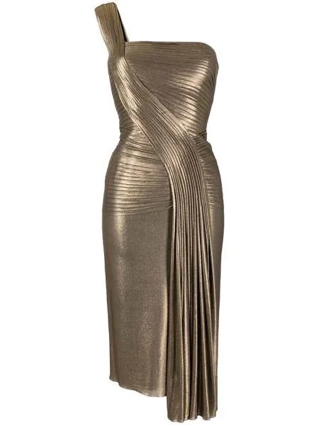Herve L. Leroux платье с эффектом металлик