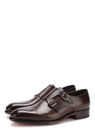 Кожаные монки с двумя пряжками Santoni
