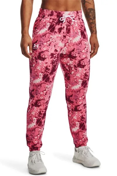 Зауженные тренировочные брюки Rival Terry из лиоцелла Under Armour, бургундия