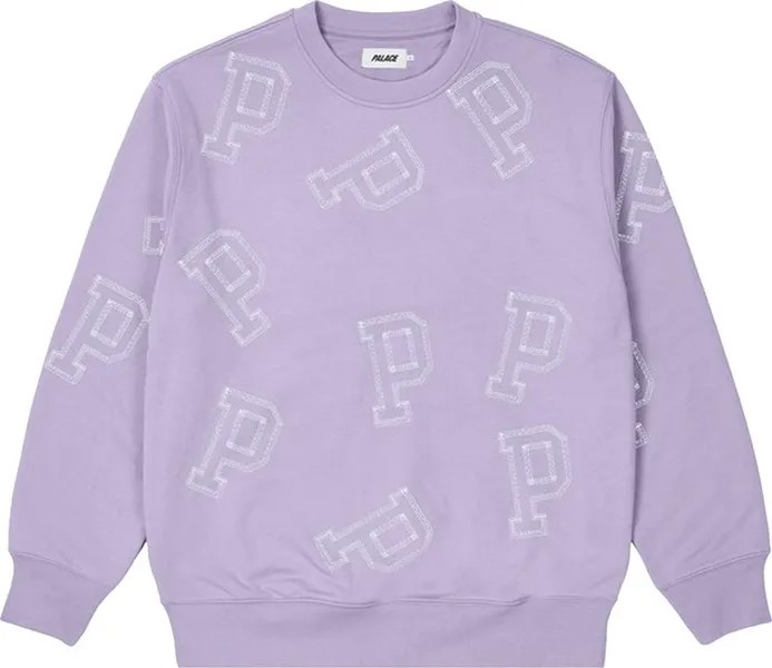 Толстовка Palace Multi P Flatlock Crew 'Lilac', фиолетовый