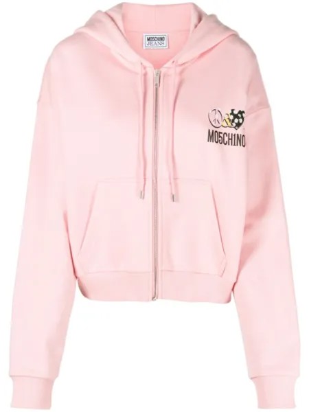 Худи на молнии с логотипом MOSCHINO JEANS, розовый
