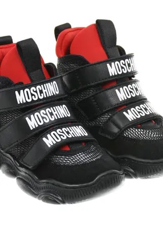 Высокие кроссовки с красными вставками Moschino детские