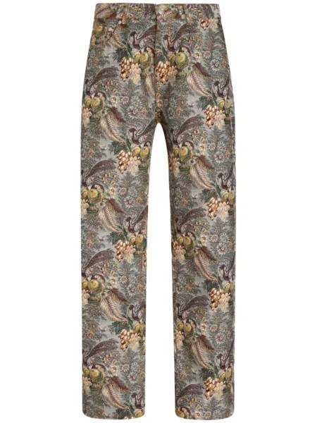 ETRO прямые джинсы с цветочным узором, нейтральный цвет