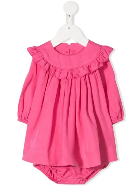 Stella McCartney Kids плиссированное платье с оборками на воротнике