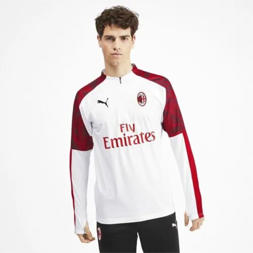 [756142-02] Мужская футболка Puma AC Milan на молнии 1/4 - Логотип спонсора