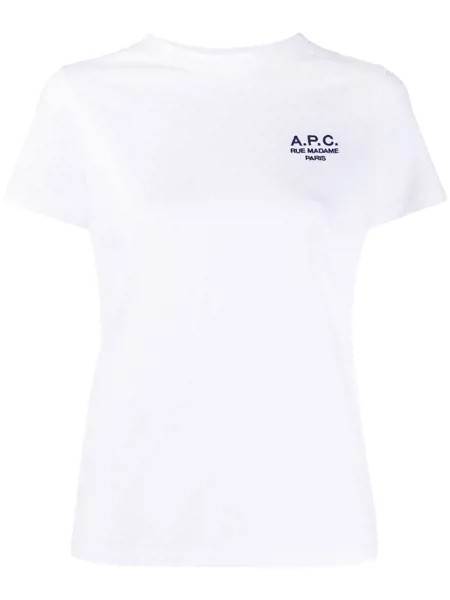 A.P.C. футболка с короткими рукавами и вышитым логотипом
