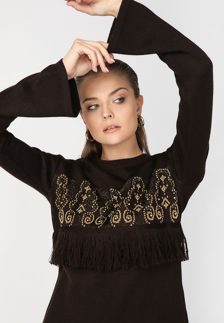 Джемпер женский Vivawool 308558 коричневый 54 RU