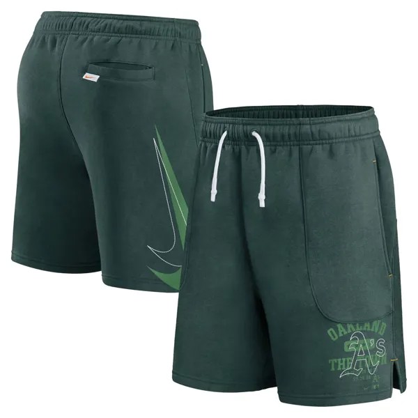 Мужские зеленые шорты для игры с мячом Oakland Athletics Nike