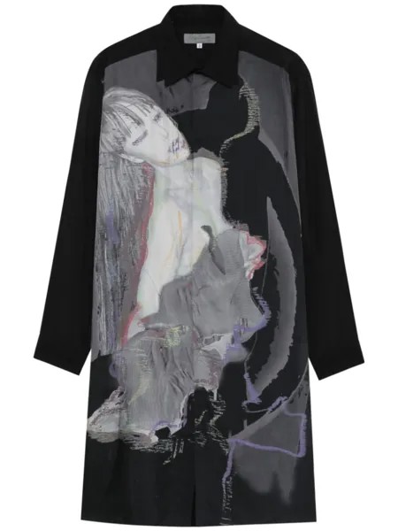 Yohji Yamamoto рубашка с принтом, черный