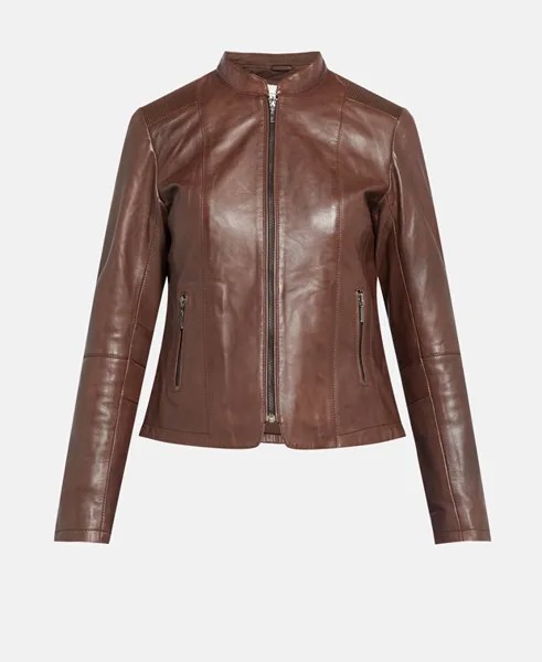 Кожаный пиджак Censured, темно коричневый