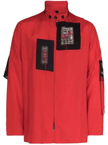 Yohji Yamamoto куртка-рубашка с нашивками
