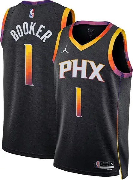 Мужская черная майка Jordan Phoenix Suns Devin Booker #1 Dri-FIT Swingman