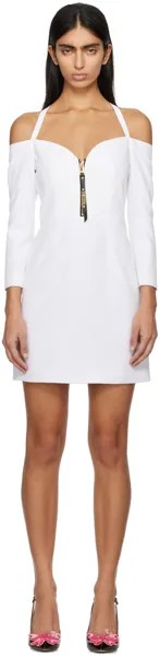 Белое мини-платье с сердечком Moschino