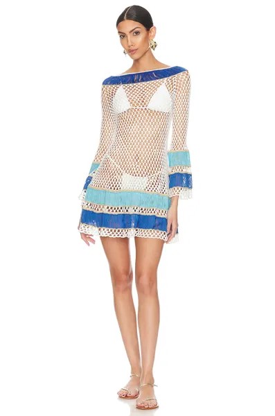 Платье мини My Beachy Side Long Sleeve Hand Crochet, цвет Snow White