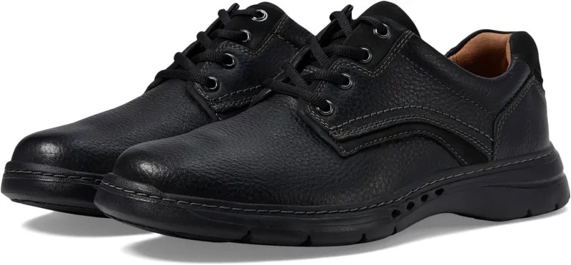 Оксфорды Clarks Un Brawley Pace, цвет Black Tumbled Leather