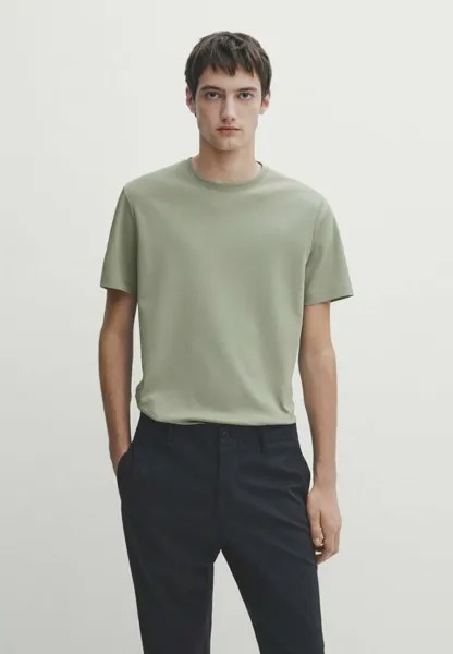 Базовая футболка Short Sleeve Massimo Dutti, цвет light green