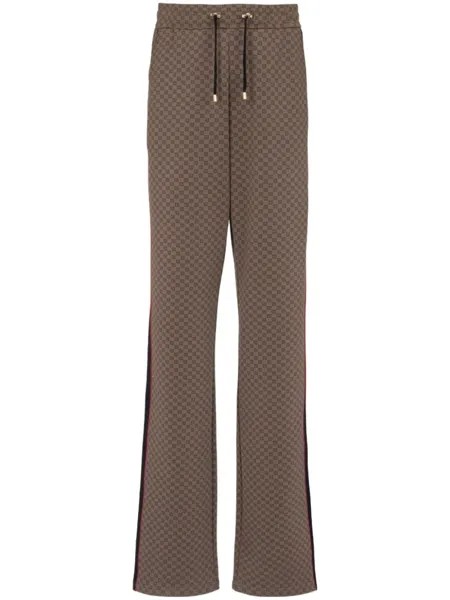 Balmain спортивные брюки с монограммой, коричневый
