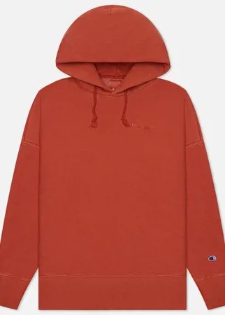 Мужская толстовка Champion Reverse Weave Script Logo Embroidery Hooded, цвет красный, размер S