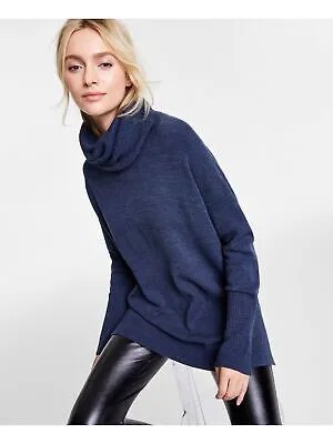 FRENCH CONNECTION Женский темно-синий свитер со ступенчатым подолом и заниженными плечами M