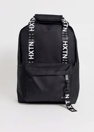 Черный рюкзак с фирменной лентой HXTN Supply