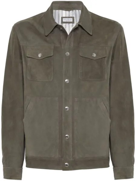 Brunello Cucinelli куртка на кнопках, зеленый