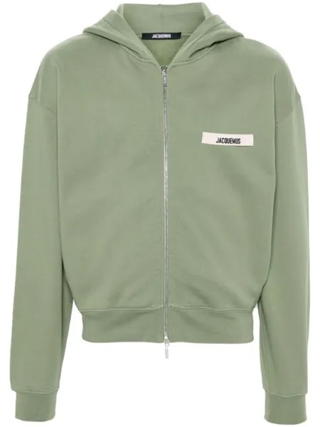 Jacquemus толстовка с капюшоном на молнии Le Hoodie, зеленый