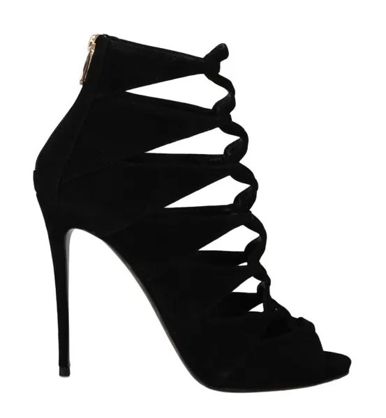 DOLCE - GABBANA Shoes Черные замшевые босоножки с ремешком на щиколотке, сапоги EU38 / US7,5 $1600