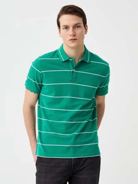 Рубашка-Поло из пике в тонкие полоски Ovs, цвет white/green