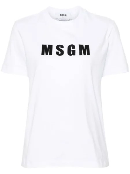 MSGM футболка из хлопка с логотипом, белый