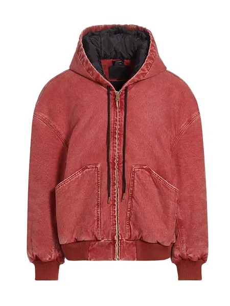 Свободная куртка с капюшоном для спецодежды R13, цвет heavy pink garment dye canvas