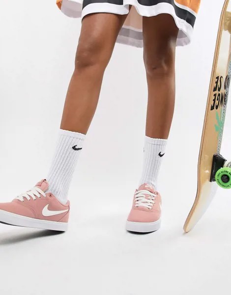 Розовые парусиновые кроссовки Nike SB Solar-Розовый цвет