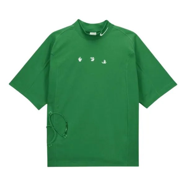Футболка Nike x OFF-WHITE Mc T-Shirt Asia Sizing 'Kelly Green', зеленый