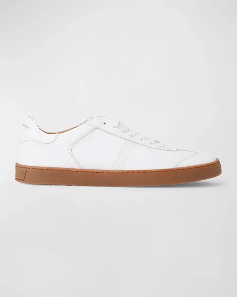 Мужские кожаные низкие кеды Bono Bruno Magli, цвет White/White