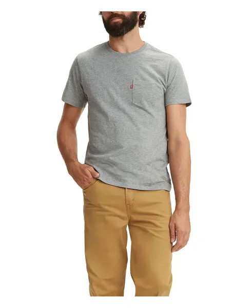 Мужская классическая футболка с круглым вырезом и короткими рукавами с карманами Levi's, мульти