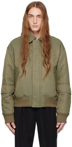 Свободный бомбер цвета хаки Helmut Lang