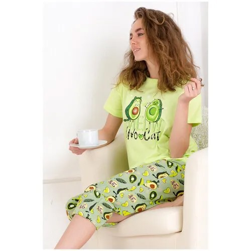 Пижама  Натали, размер 54, зеленый