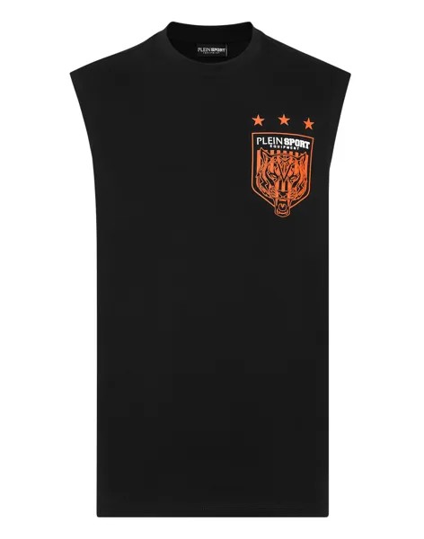 Футболка без рукавов с круглым вырезом Tiger Crest Edition Plein Sport, цвет Black / Orange