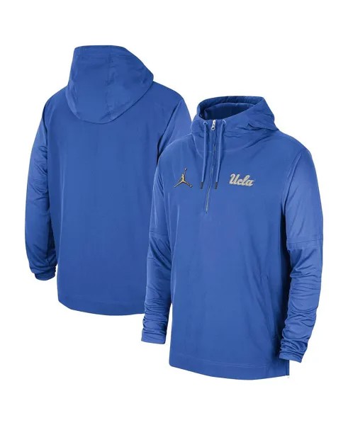Мужская брендовая синяя куртка с молнией до половины UCLA Bruins Player Jordan